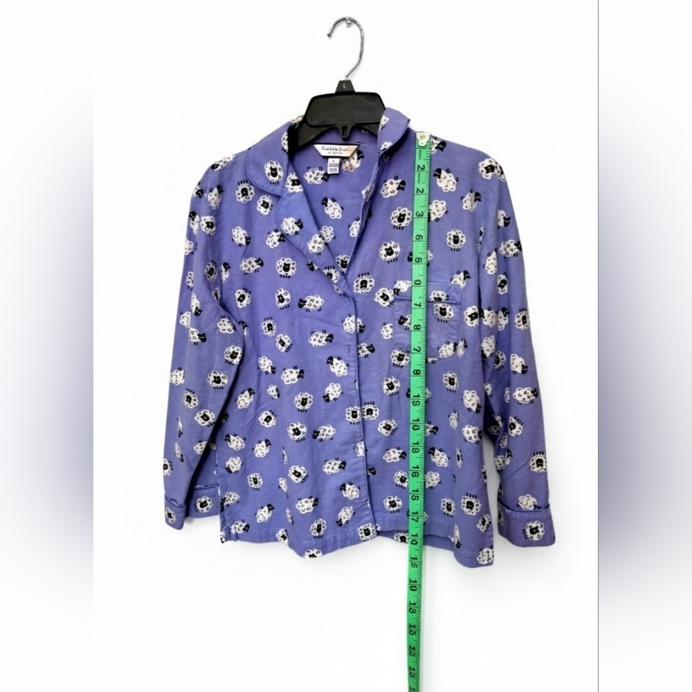 Charter Club Women's Pajama Set – with Cartoon Lamb Print, Button-Up (S) - Picture 5 of 11